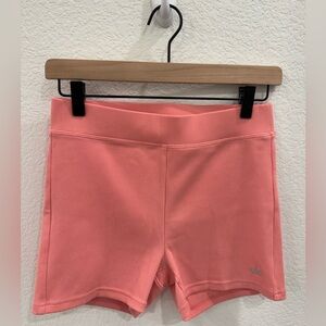 Alo Goddess Ribbed High Waist Hot Short in Pink Lemonade